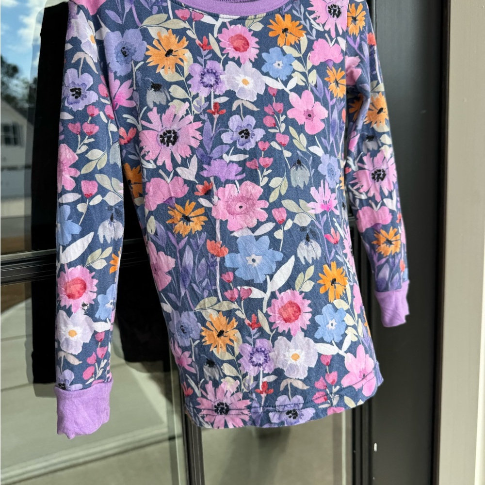 Little Sleepies Floral Kids Pajamas - Blue and Purple